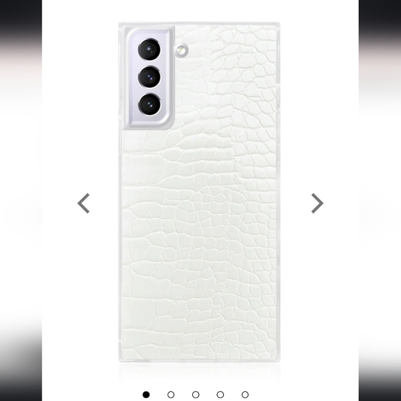 FLAUNT Other - FLAUNT White Crocodile Faux Leather SQUARE Galaxy Case Galaxy S21 Plus